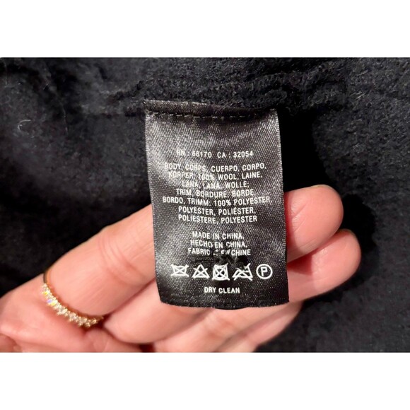 Anthropologie Rosie Neira Moonflower Blue Green Boiled Wool Jacket Sweater L - Picture 7 of 8